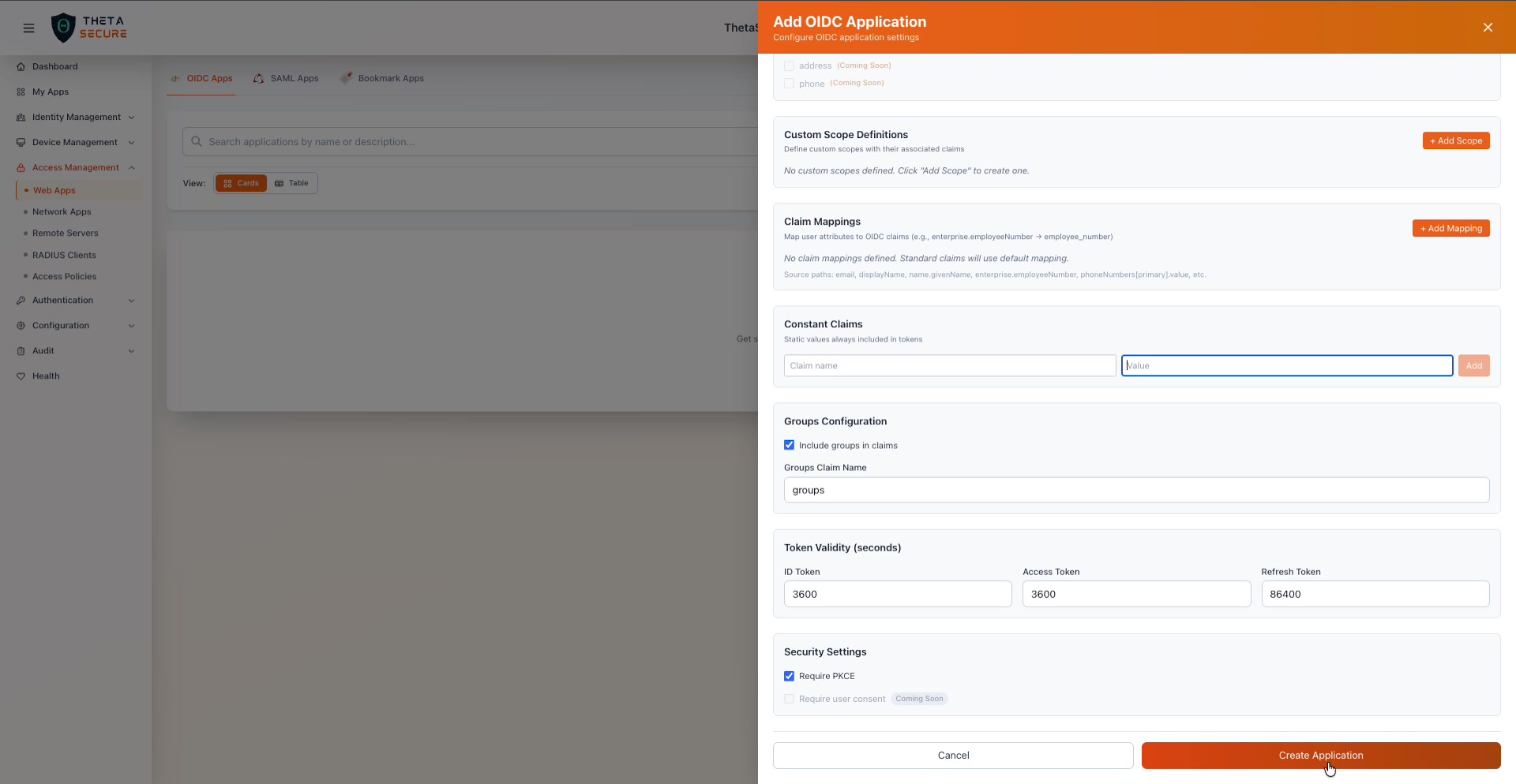 Token Validity and Security Settings