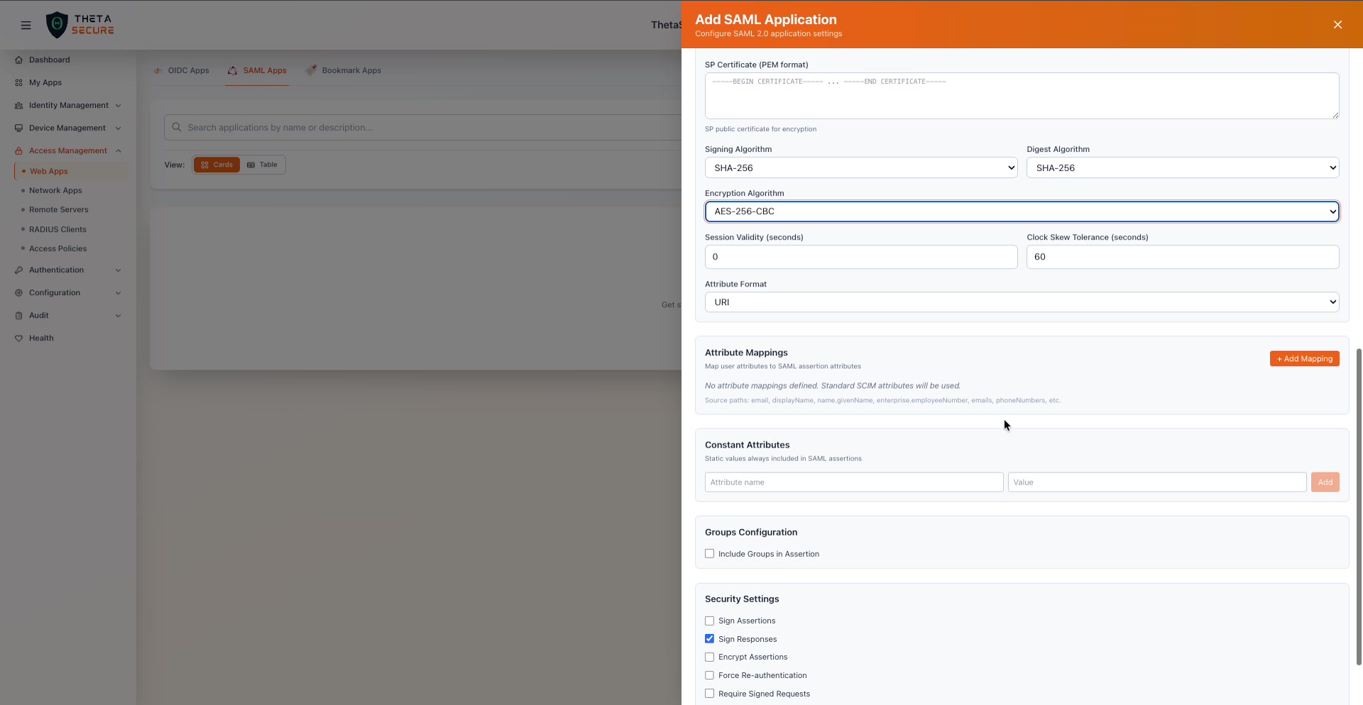 Groups Configuration with Include Groups in Assertion enabled