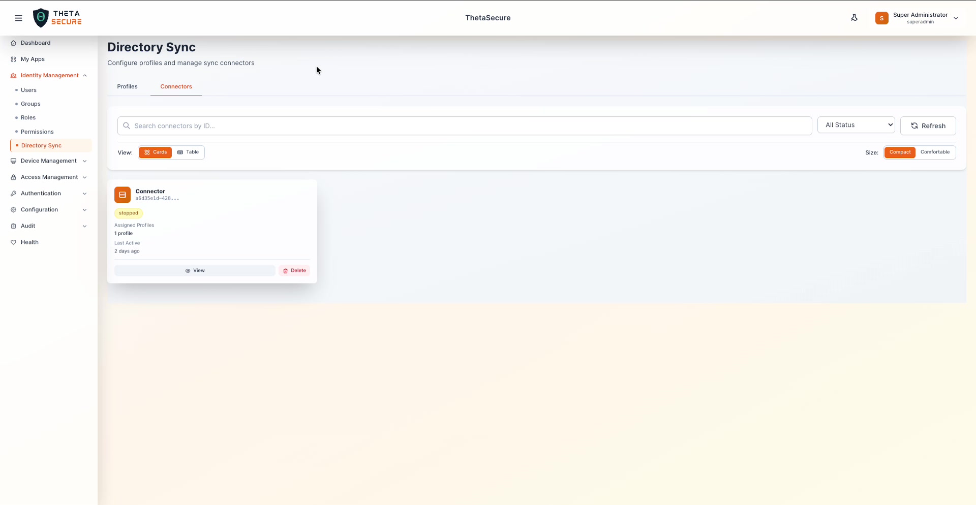 Directory Sync - Connectors Tab