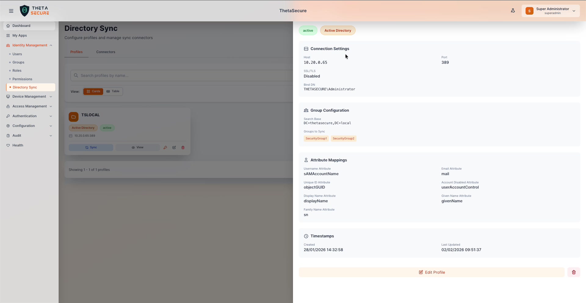 Profile View Details